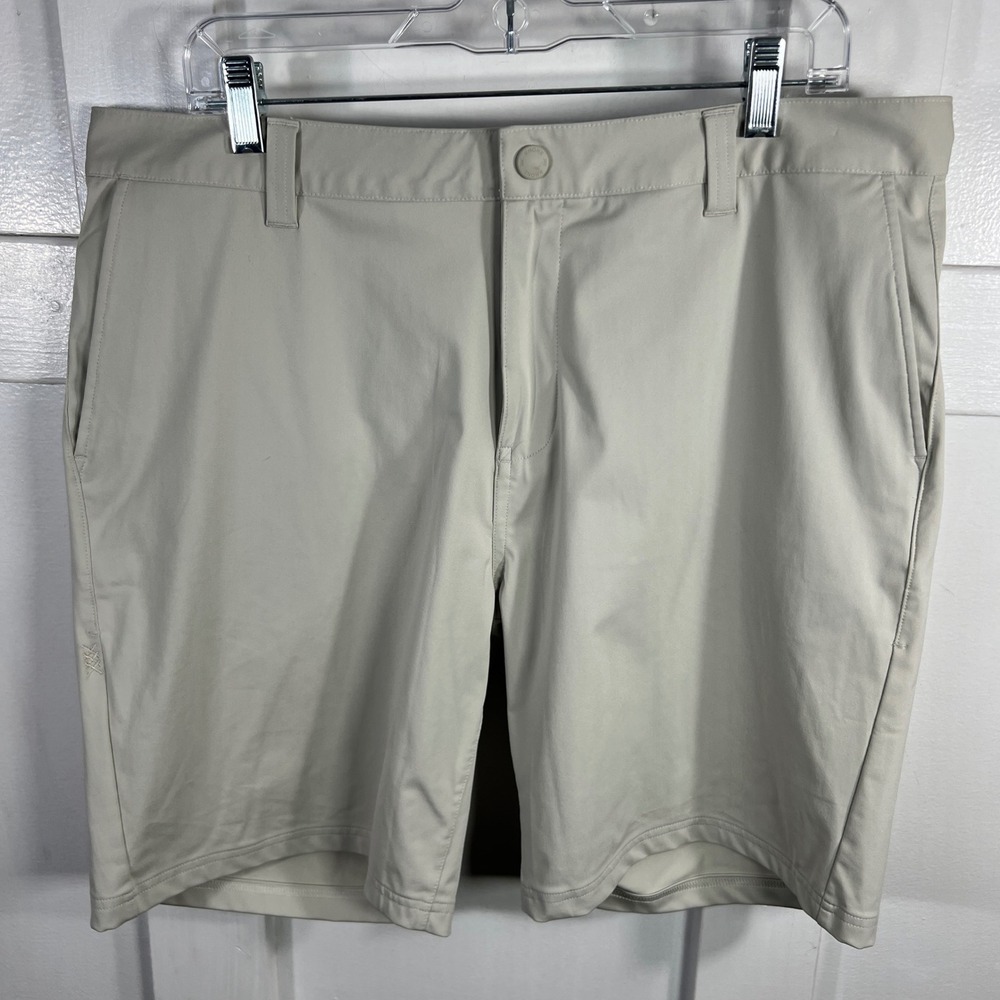 Men's Rhone Commuter Shorts Size 36 Performance 9" Length Casual Tan Beige Khaki